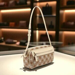 Salvatore Ferragamo Gancini Canvas Shoulder Bag